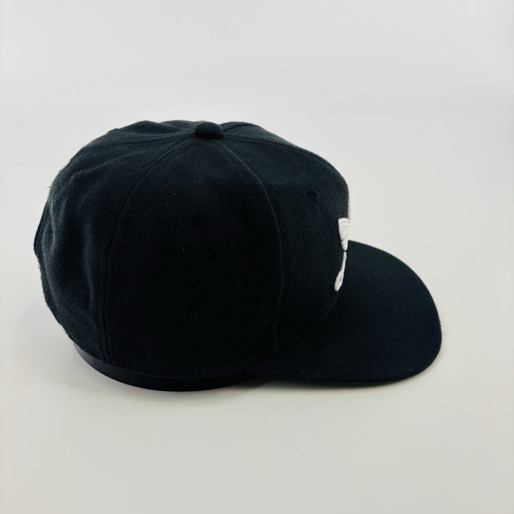 ADIDAS Men's Original White Trefoil Chain Logo Black Snapback Hat Cap One Size - Picture 5 of 8